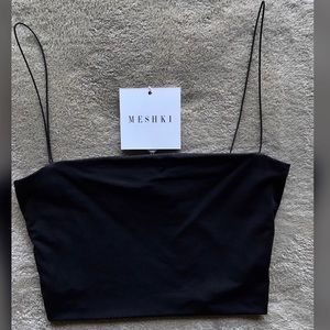 Meshki Yvonne Black Crop Top